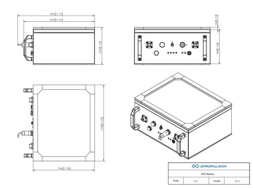 Elektromos csónakmotor - E-series LiFePO4 akkumulátor E60, 70A (901257)