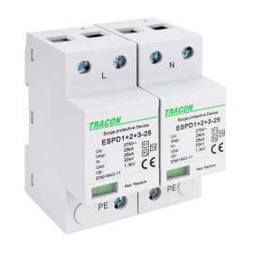  Túlfeszültséglevezető, T1+T2+T3 AC típusú egybeépített, 2P