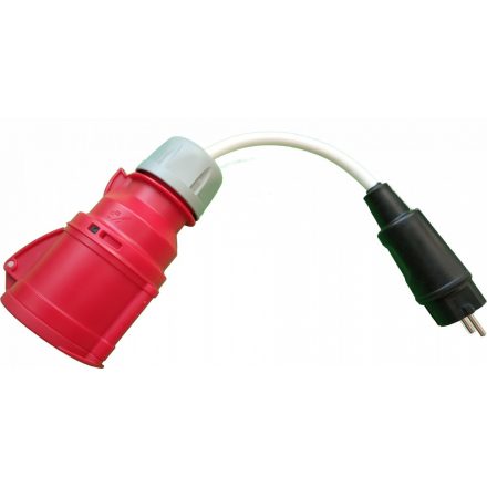 elektromos autó töltőkábel - csatlakozó adapter, ipari aljzat 3×16A - shucko dugó 1×16A