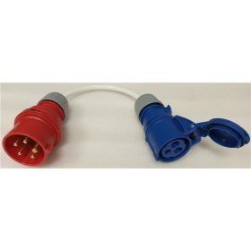   elektromos autó töltőkábel - csatlakozó adapter, ipari aljzat 1×16A - ipari dugó 3×16A