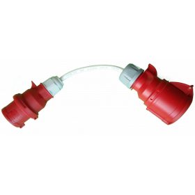 elektromos autó töltőkábel - csatlakozó adapter, ipari aljzat 3×32A - ipari aljzat 3×16A