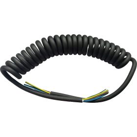   kábel - elektromos autó töltőkábel, 32A fekete spirál kábel 5m