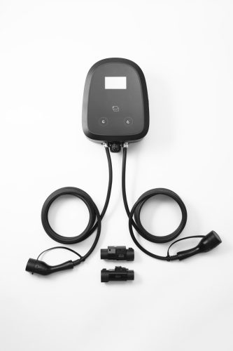 elektromos autó fali töltő 2x22 kW, 5m Type 2 töltőkábel, MID mérős
