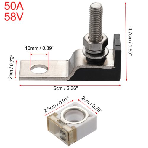Akkumulátor csatlakozó biztosíték 50A, 58V, (MRBF)