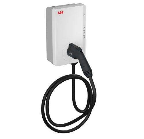 Elektromos autó fali töltő 7 kW, 5 m Type2 töltőkábel, ABB Terra AC (W7-G5-R-V2-0)